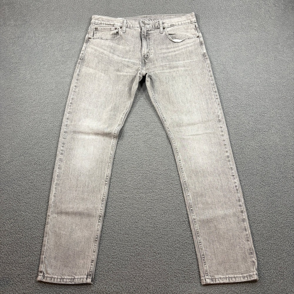 Levis Jeans Mens 36x34 Gray 512 Slim Taper Fit Denim Pants 28833-1108